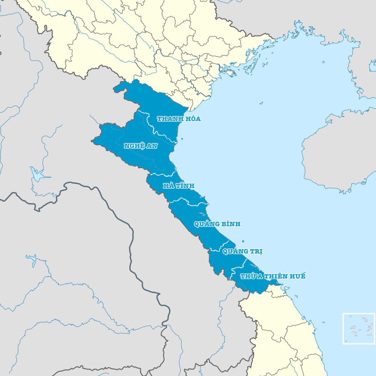 Vietnam Mapa: Costa Central del Norte