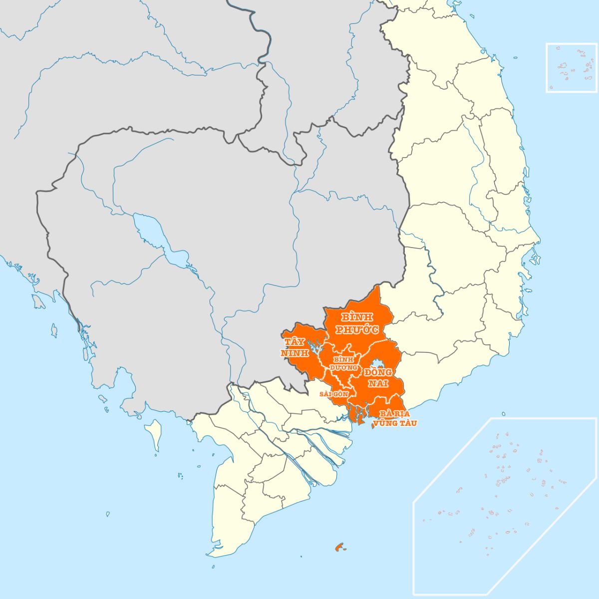 Vietnam Mapa: Sureste