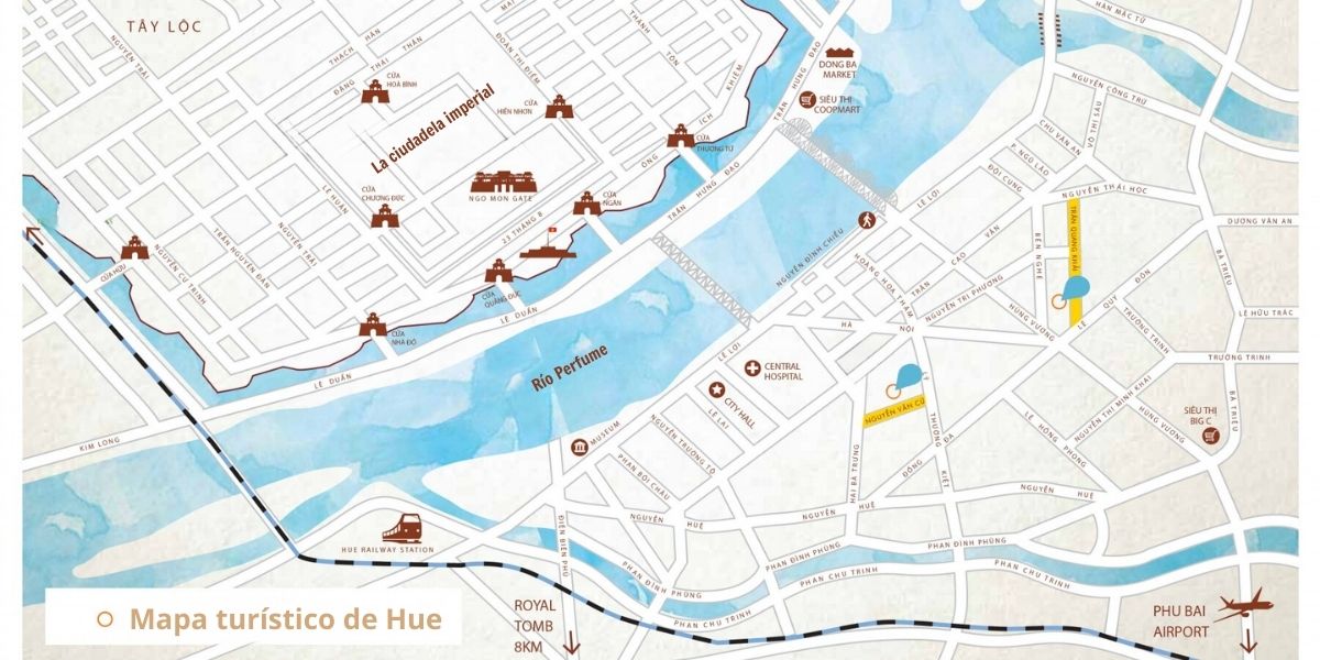 Mapa turístico de Hue