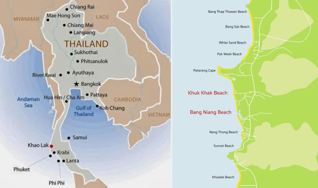 ¿En qué región se encuentra Khao Lak? - Khao Lak Mapa