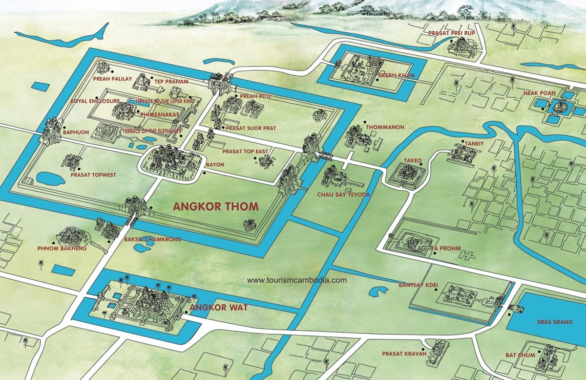 Mapa turístico de Angkor Wat