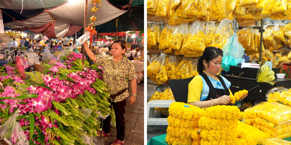 Mercado de flores Talad Pak Klong