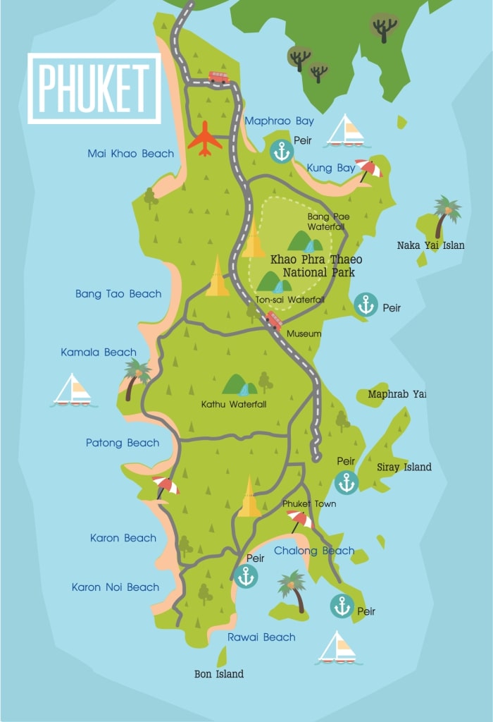 Mapa de las playas: Mapa de Phuket